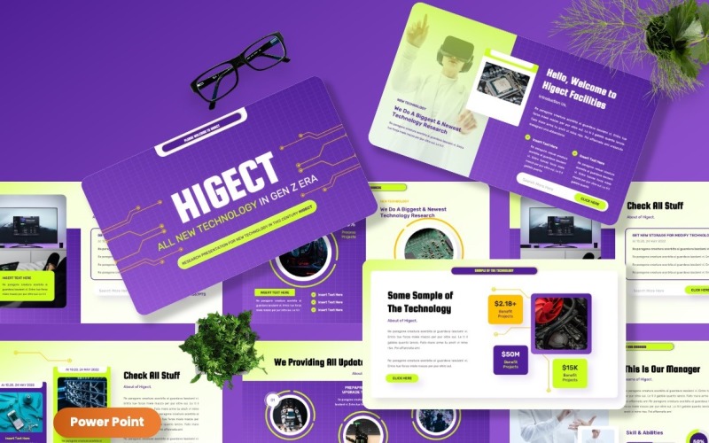 Higect - Tehcnology Powerpoint Templates PowerPoint Template