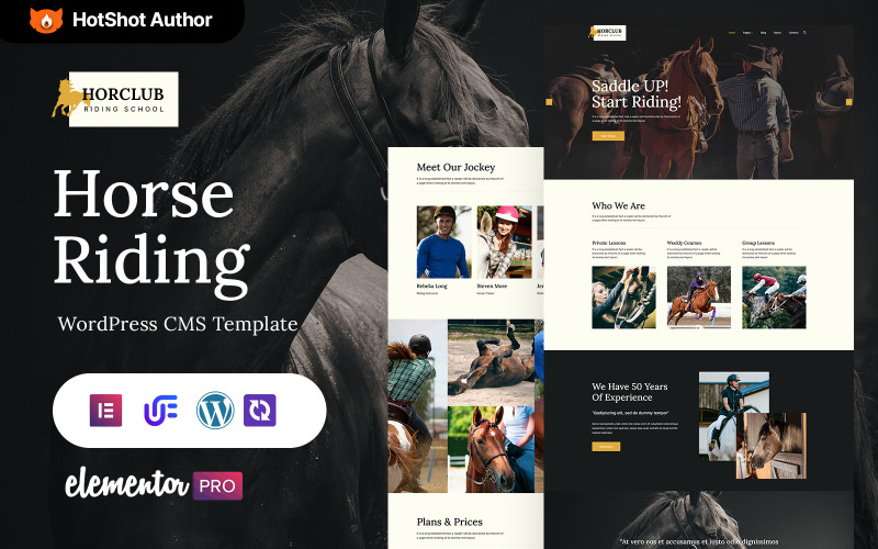 Horclub - Horse Riding And Equestrian Center WordPress Elementor Theme WordPress Theme