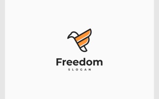 Letter F Fly Bird Freedom Logo