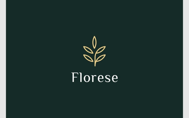 Letter F Leaf Plant Nature Logo Logo Template