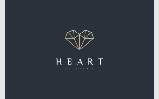 Love Heart Geometric Diamond Jewelry Logo