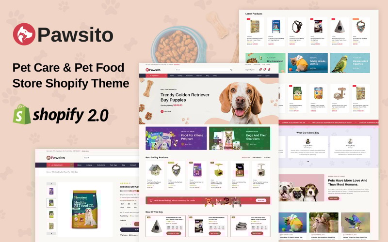 Pawsito - Pets Care & Pets Food Store Shopify 2.0 Responsive Theme Shopify Theme