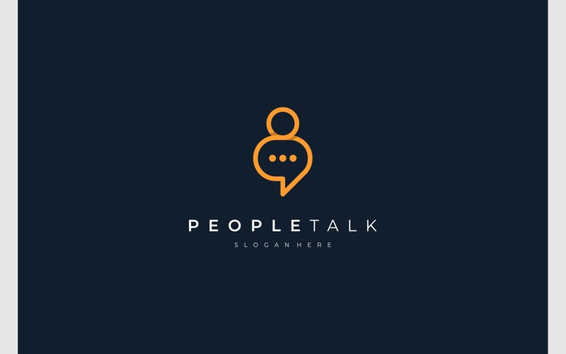 People Talk Human Speech Logo Logo Template