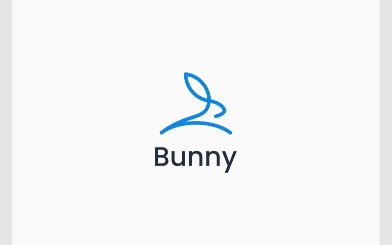 Simple Rabbit Bunny Hare Jump Logo Logo Template