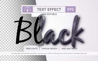 Black Editable Text Effect, Graphic Style
