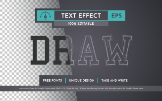 Draw Line Editable Text Effect, Graphic Style