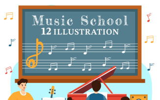 12 Music School Illustration