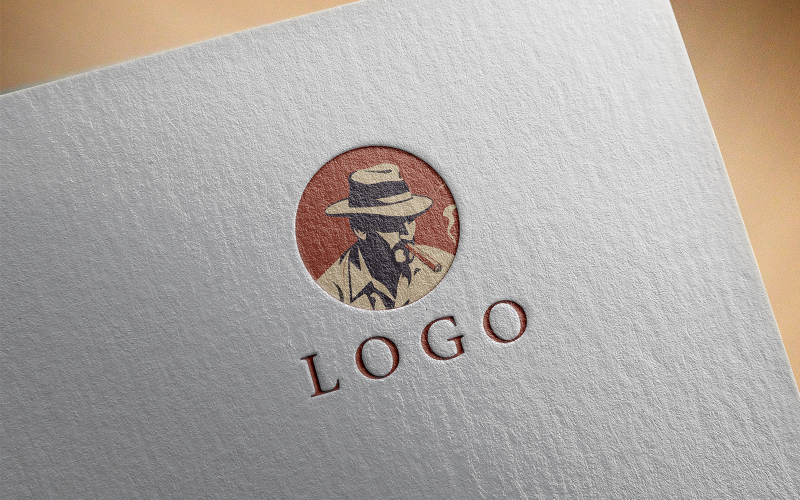 Illustrated Face Logo for a Man-21-24 Logo Template