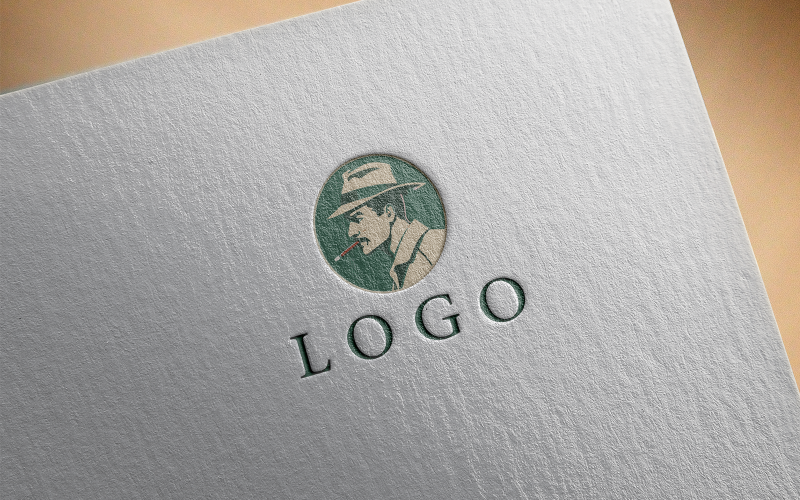 Illustrated Face Logo for a Man-22-24 Logo Template