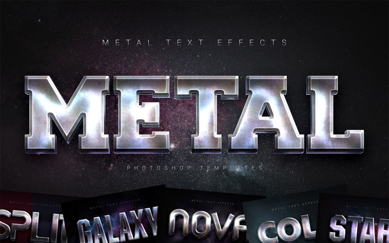 Metal Text Effects - Photoshop Templates Illustration