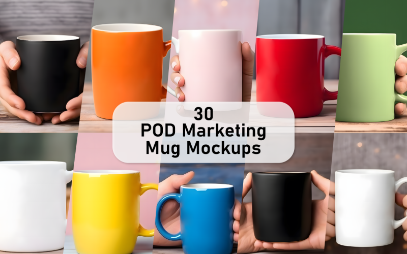 POD Marketing Mug Mockup Bundle Product Mockup