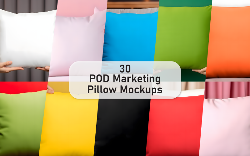 POD Marketing Throw Pillow Mockup Bundle Product Mockup