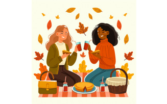 Vector Flat Illustration for Fall Season Celebration