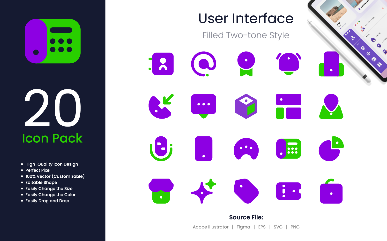 User Interface Icon Pack Filled Two-Tone Style 3