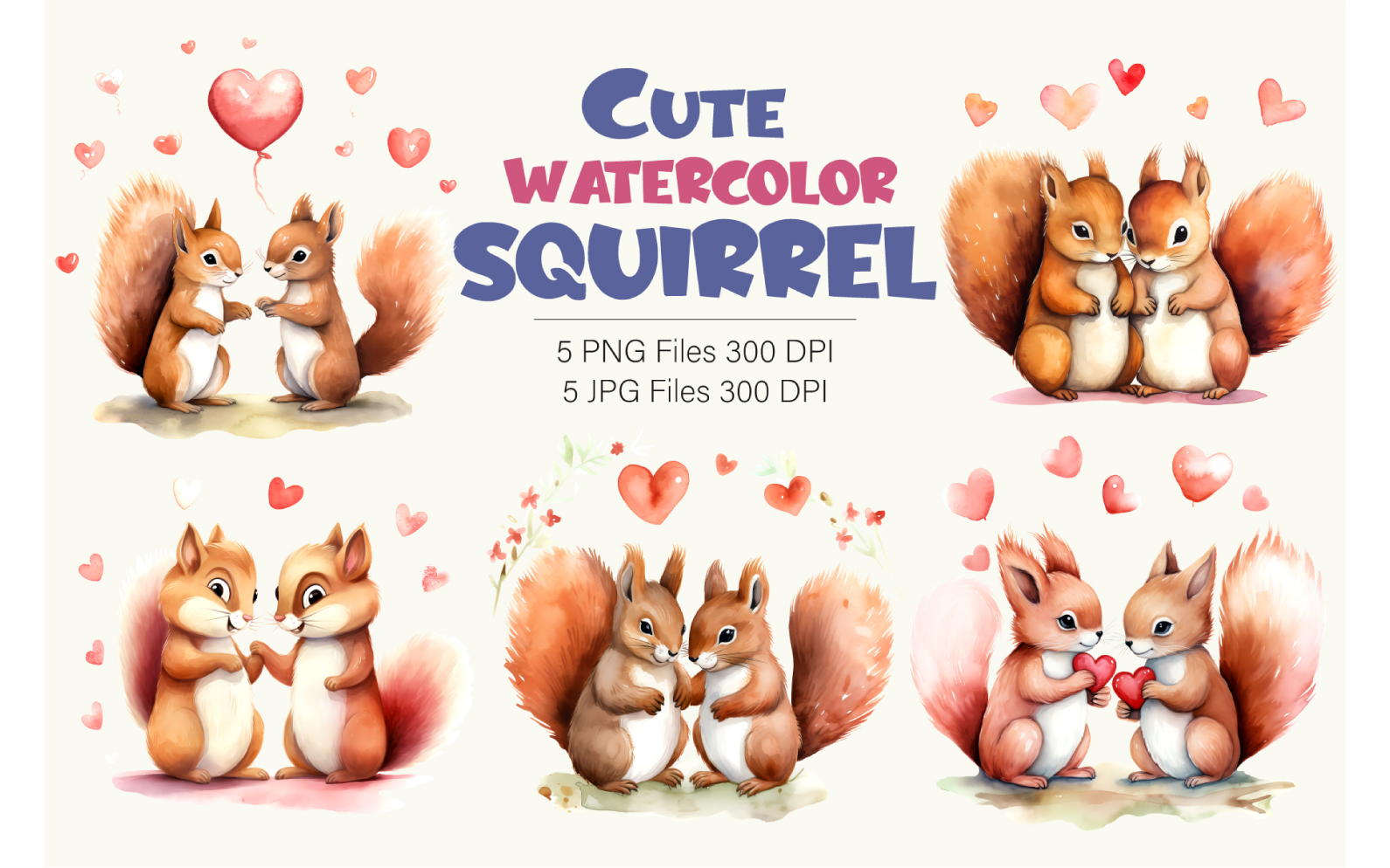 Kit Graphique #385832 Watercolor Squirrels Divers Modles Web - Logo template Preview