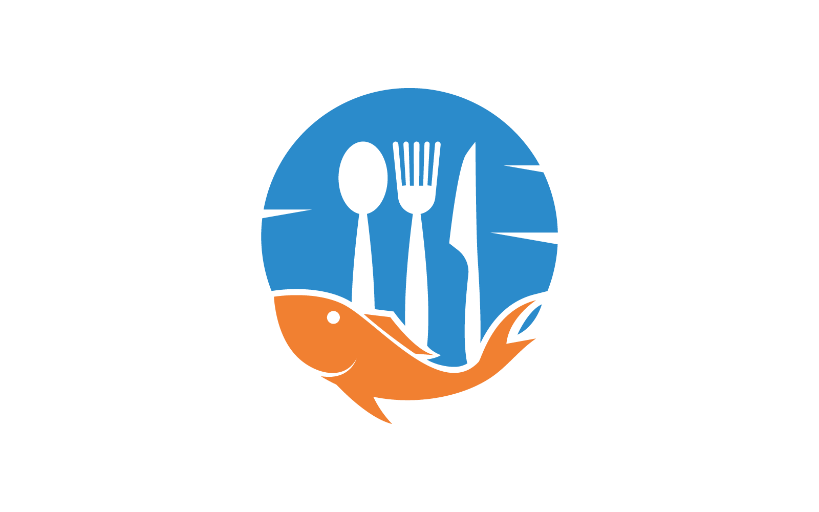 Diseño de ilustración de icono de vector de logotipo de tenedor y cuchara de mariscos