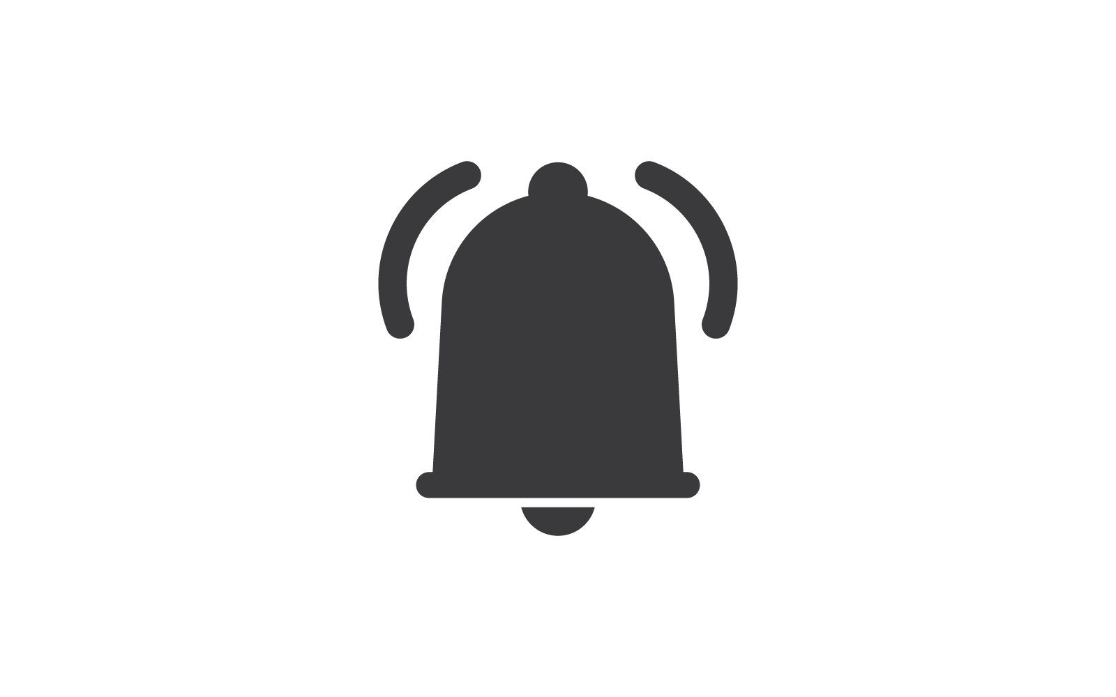 Diseño plano de vector de icono de campana