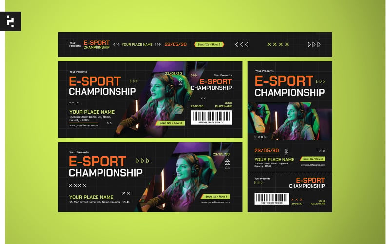 E-Sport Championship Ticket Corporate Identity