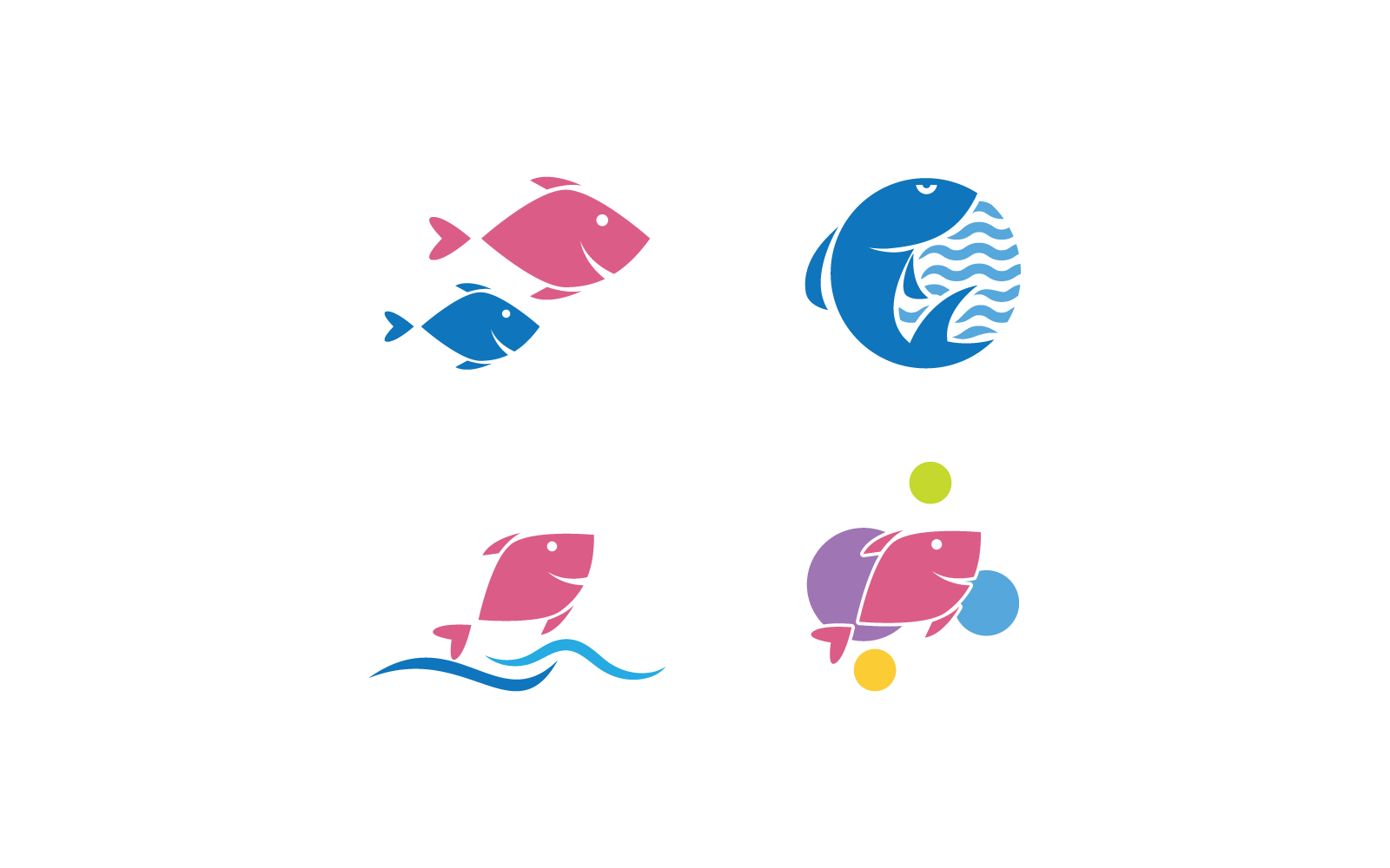 Fish logo icon vector illustration template