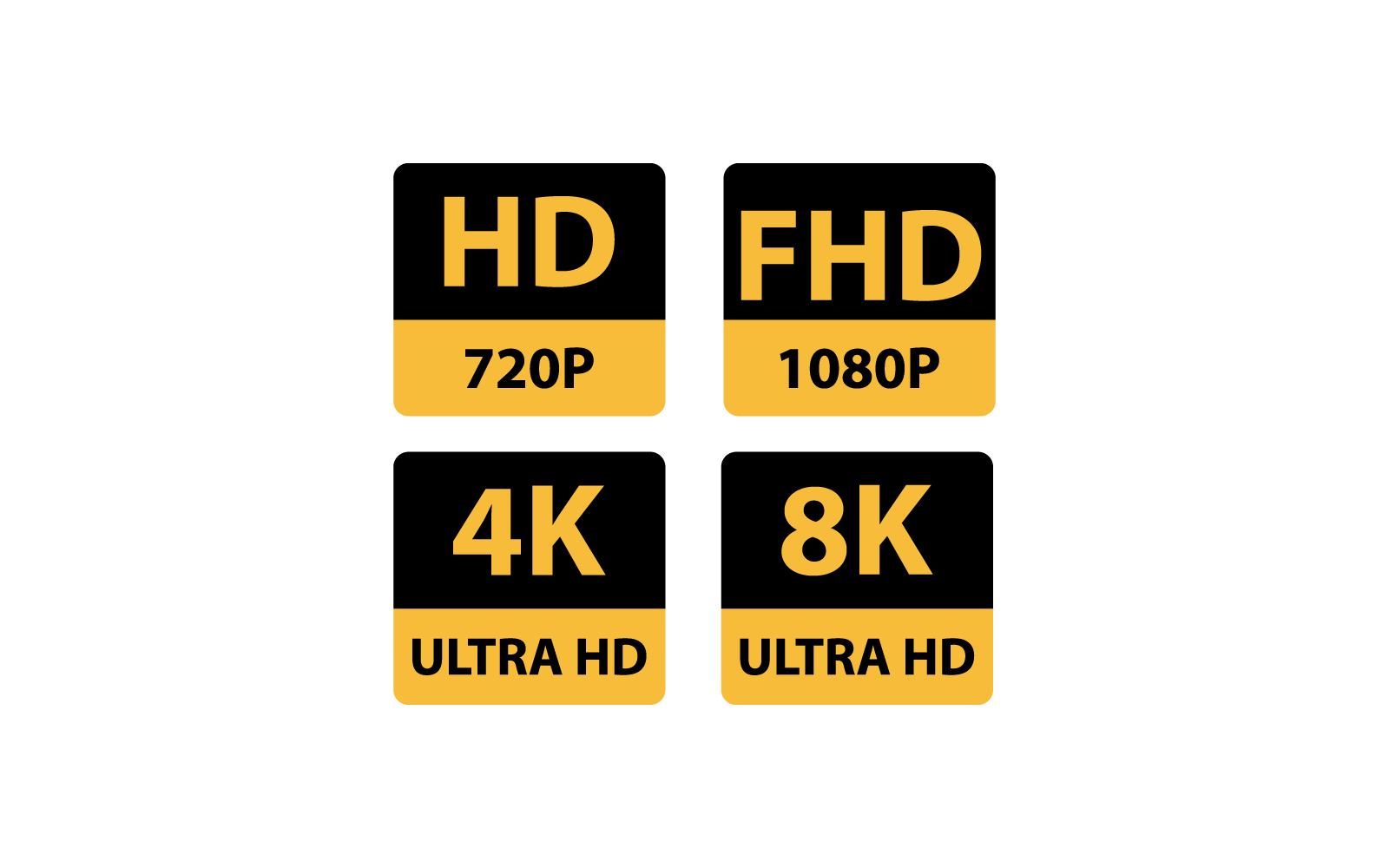 4K Ultra HD vector illustration flat design Logo Template