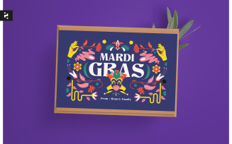 Mardi Gras Greeting Card Template