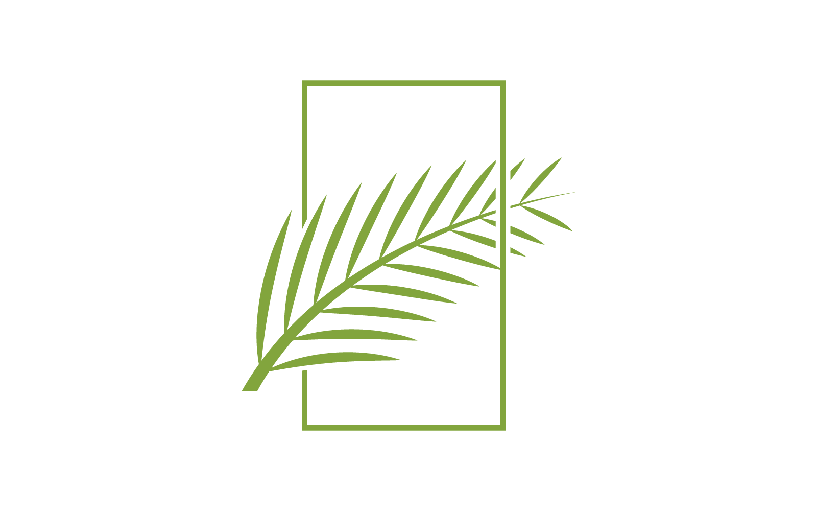 Palm tree leaf illustration logo vector design template