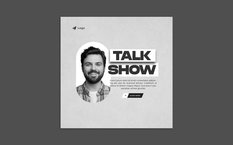 Podcast Talk Show Post Template Social Media