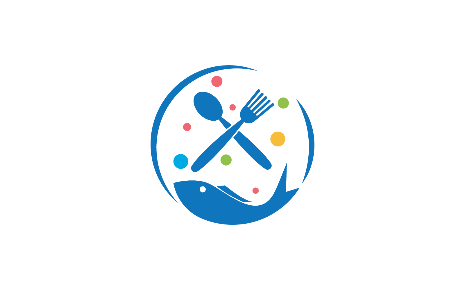 Seafood fork and spoon logo icon vector design