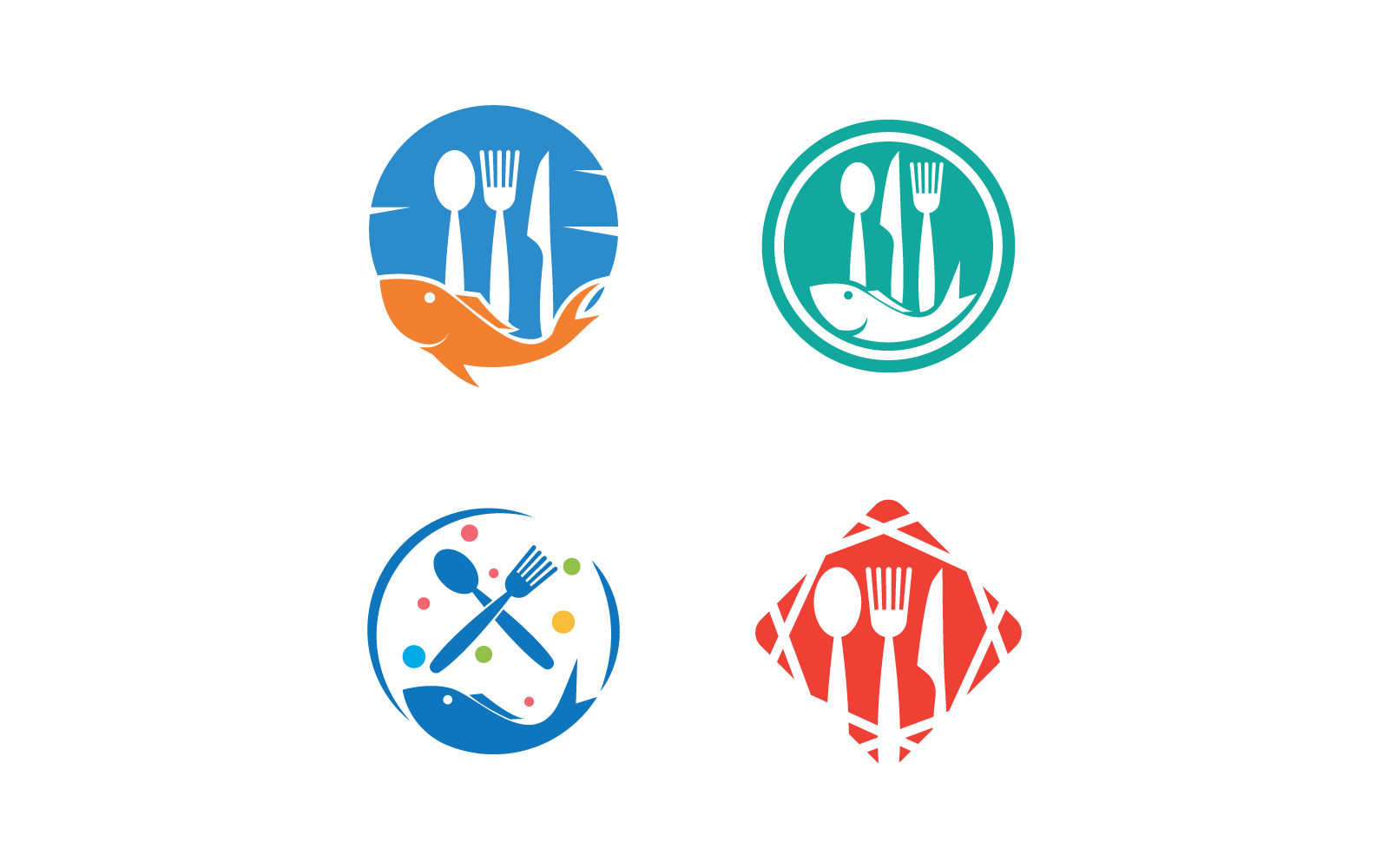 Seafood fork and spoon logo icon vector template design Logo Template