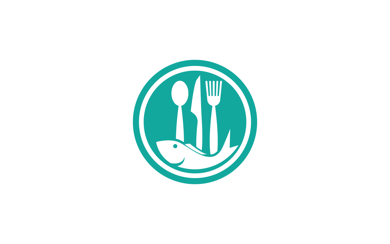 Seafood fork and spoon logo vector illustration design