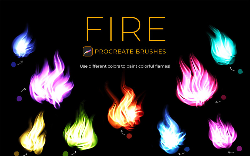 Fire Flames Procreate Brushes Illustration