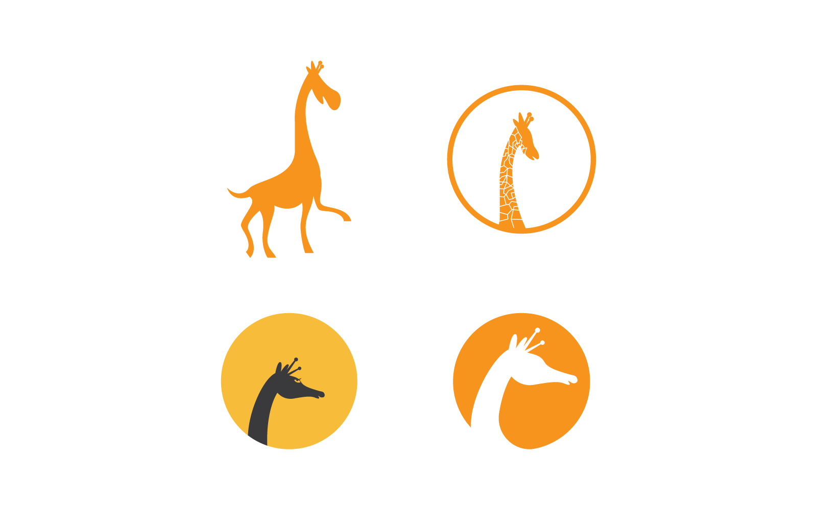 Giraffe logo illustration icon vector flat design Logo Template