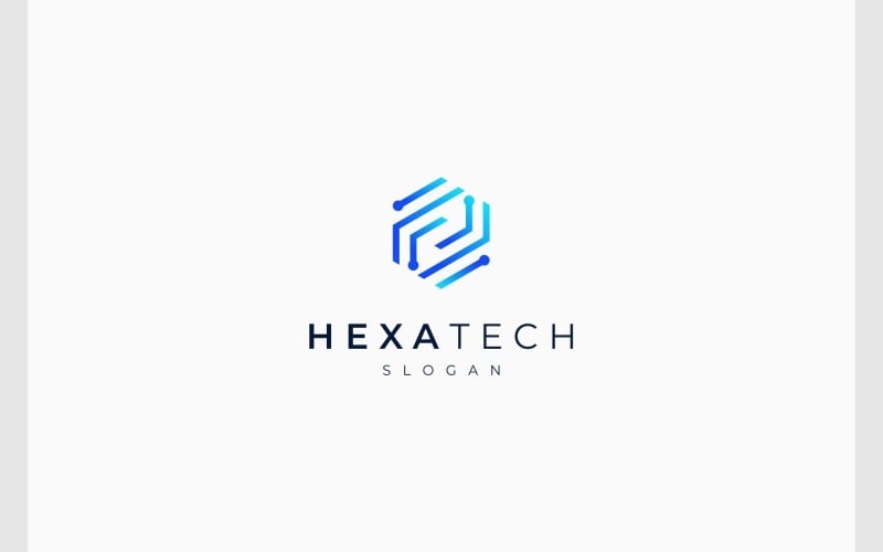 Hexagon Circuit Electronic Technology Logo Logo Template
