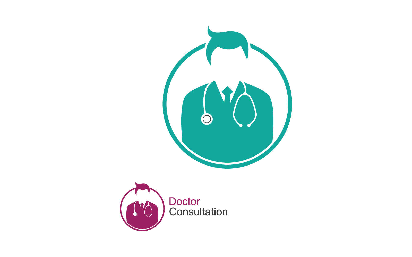 Illustration of health workers,doctor and nurse flat design template