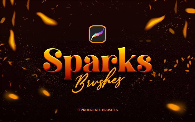 Realistic Sparks Procreate Brushes Illustration