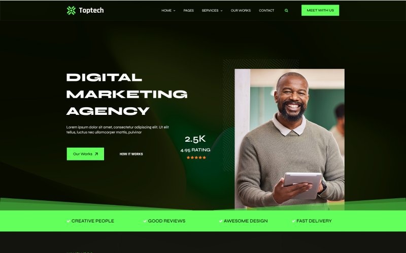 Toptuch – Digital Marketing Agency HTML5 Template Website Template