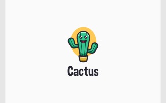 Cactus Cacti Mascot Cartoon Logo