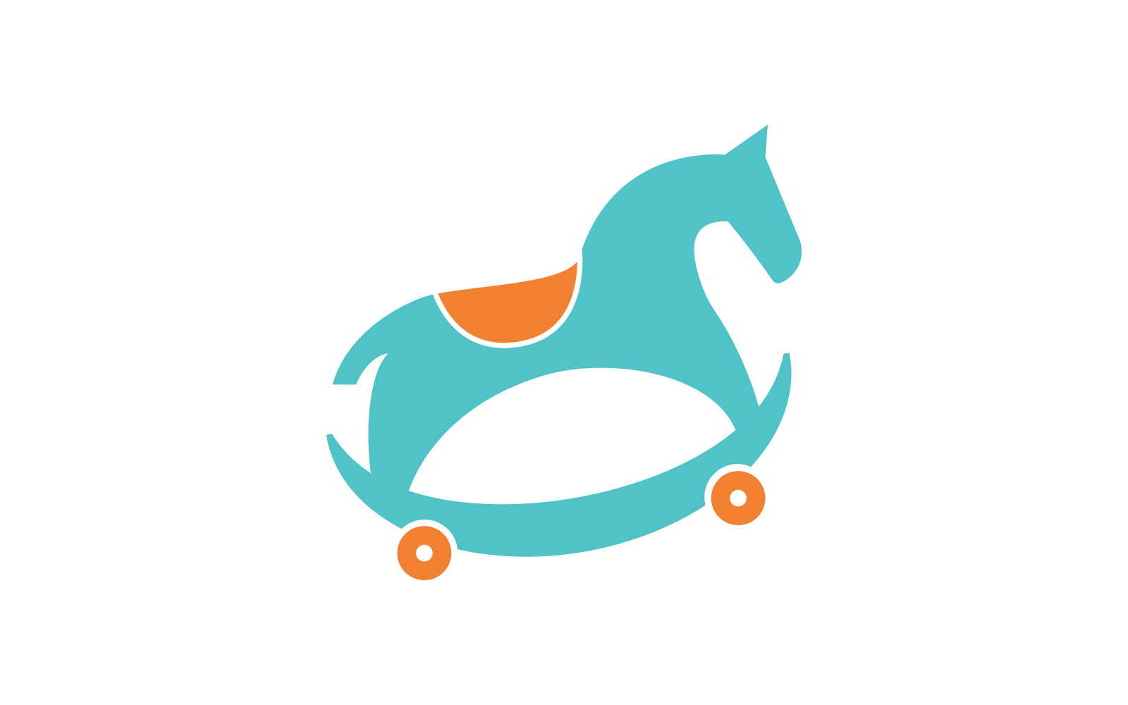 Cheval à bascule jouet enfants boutique logo illustration vecteur design plat