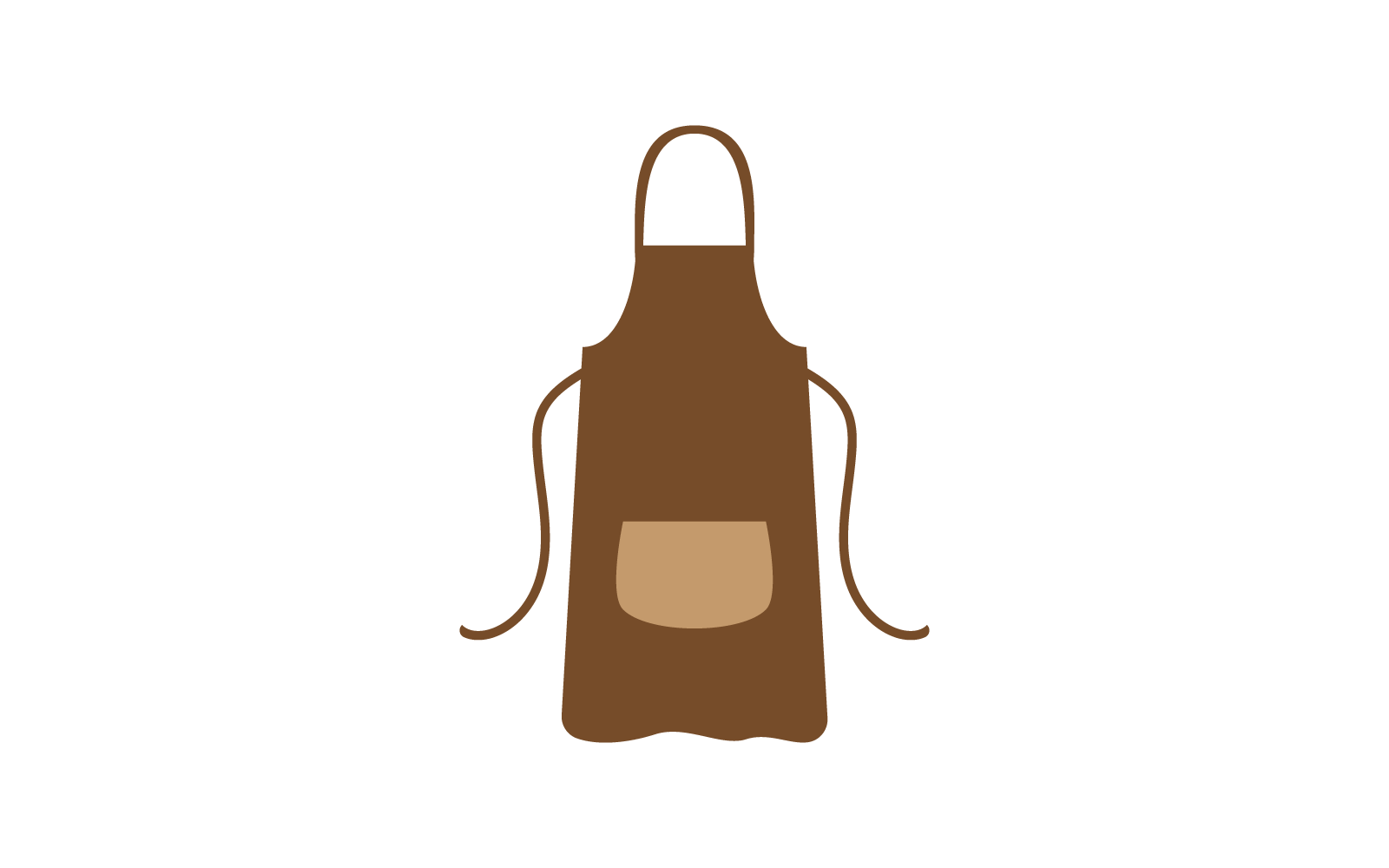 Delantal logo icono vector diseño plano