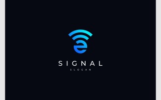Letter E Signal Wireless Logo