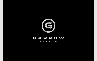 Letter G Arrow Up Silver Metal Logo