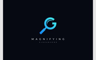 Letter G Magnifying Glass Logo