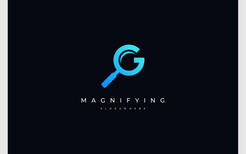 Letter G Magnifying Glass Logo Logo Template