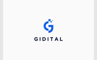 Letter G Pixel Data Digital Technology Logo
