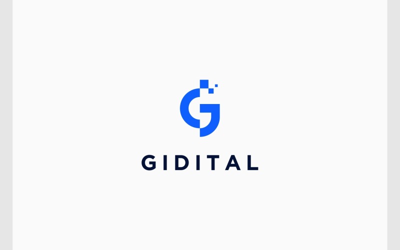 Letter G Pixel Data Digital Technology Logo Logo Template