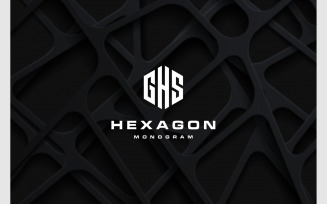 Letter GHS Hexagon Geometric Logo