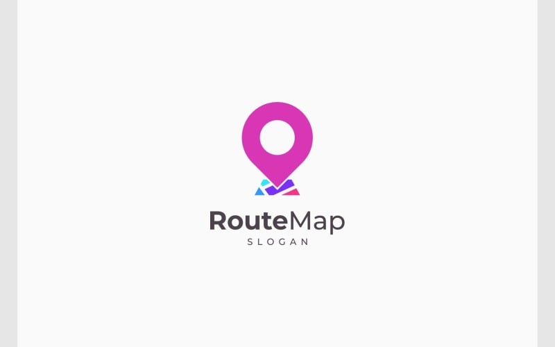 Pin Map Location Route Place Logo Logo Template