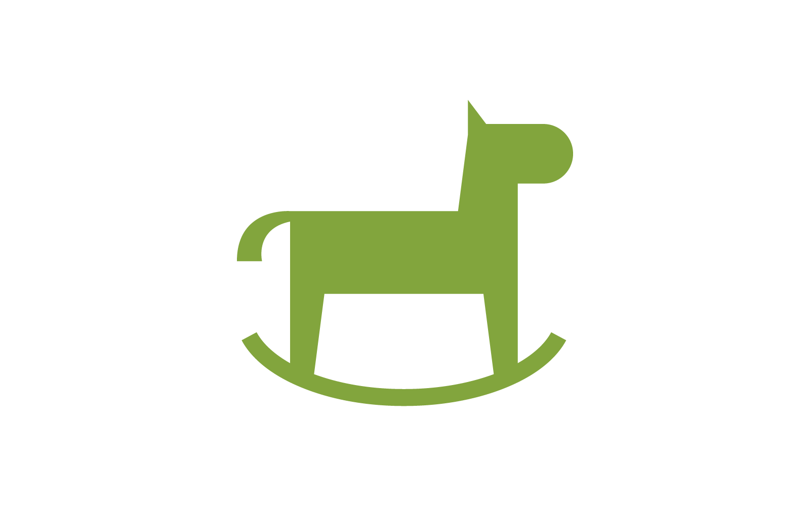 Plantilla de ilustración vectorial del logotipo de la tienda de niños de juguete de caballo mecedora