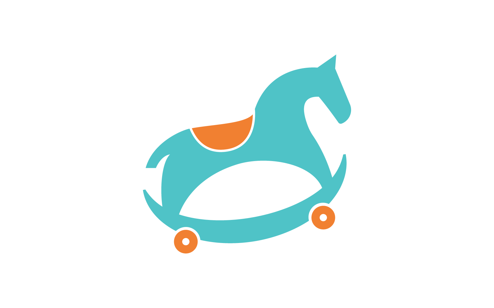 Rocking horse toy kids shop logo illustration vector flat design Logo Template