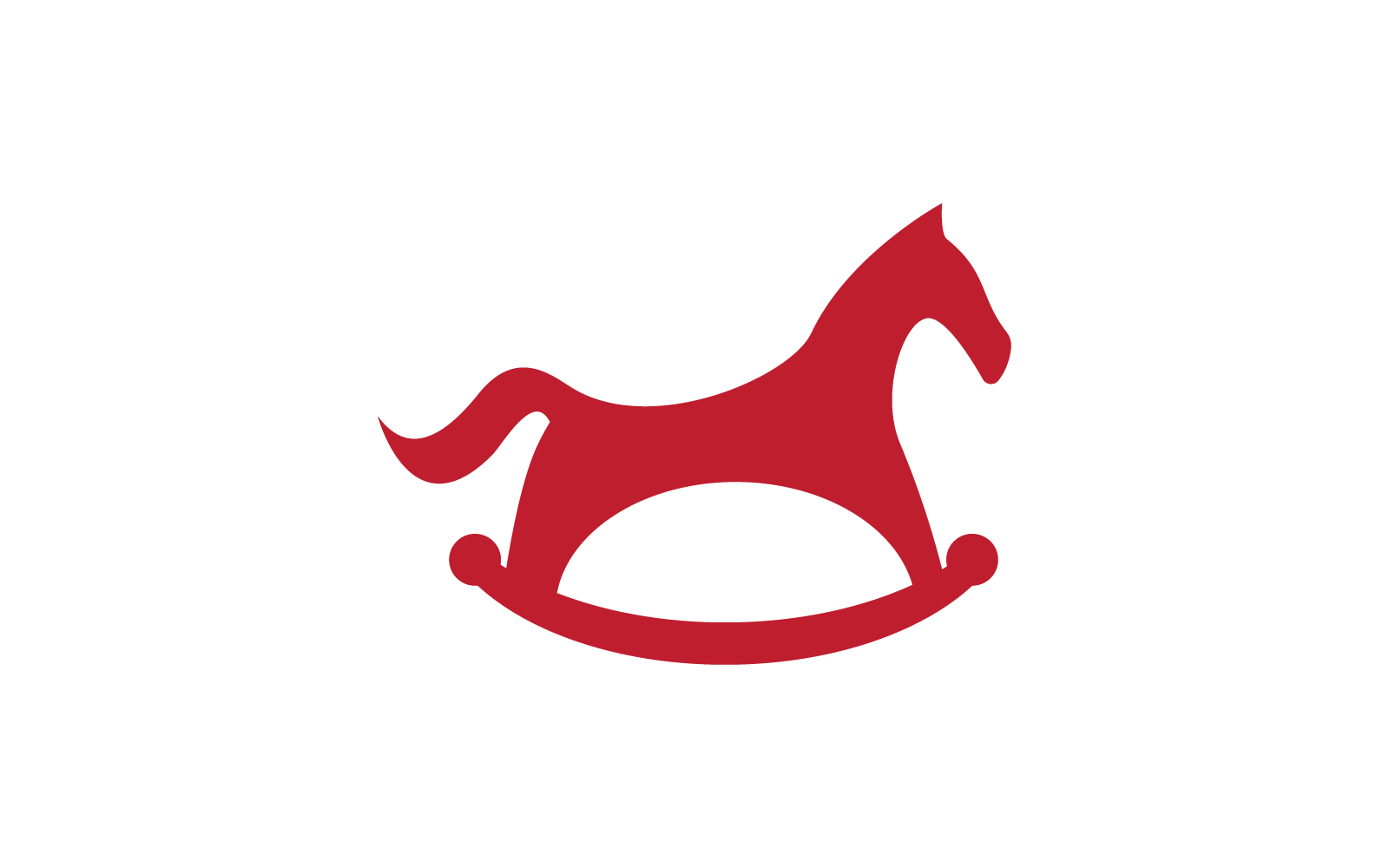 Rocking horse toy kids shop logo illustration vector